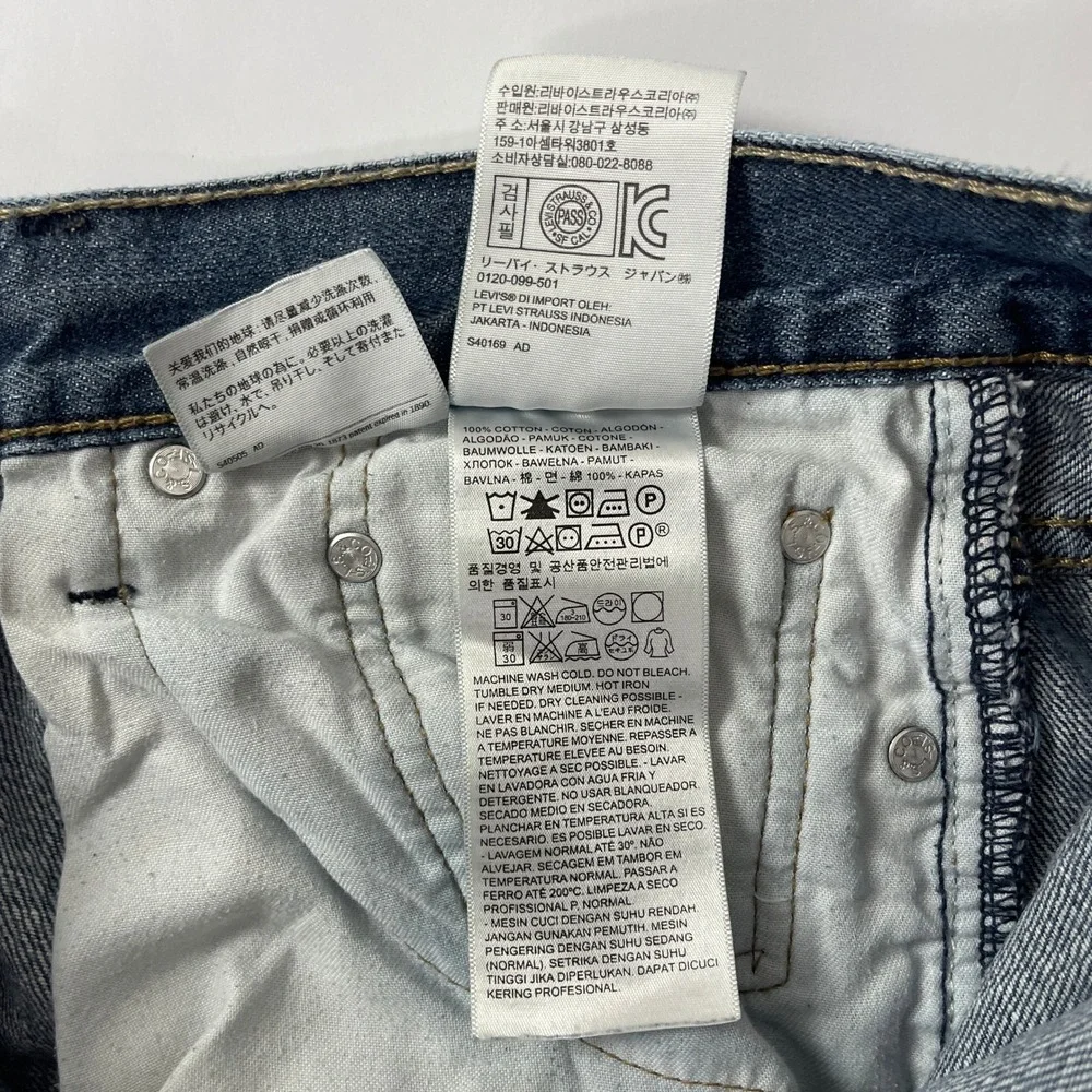 Levis Jeans Mens 32x34 Blue 514 Straight Fit Medium Wash Denim Casual Workwear